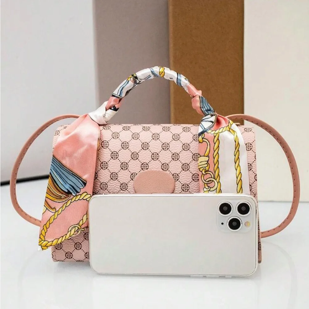 ⚠️Clearance Silk Scarf Handle Crossbody Bag - Picture 2 of 6